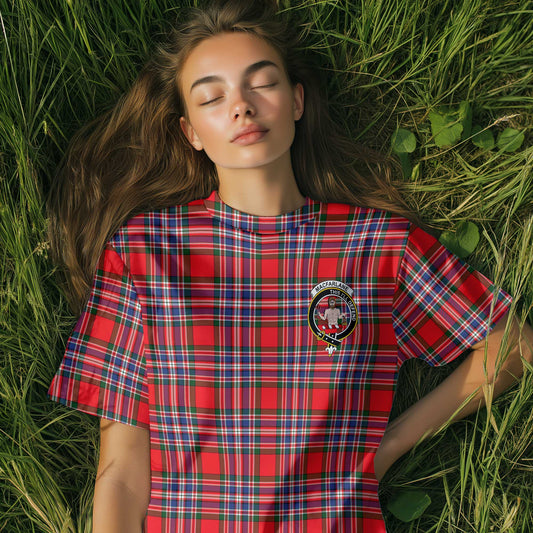 Clan Macfarlane Tartan Women T Shirt Crest And Plaid Basic Style