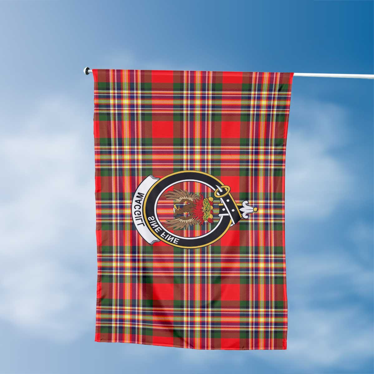 Clan Macgill Makgill Tartan Flag Crest And Plaid Basic Style