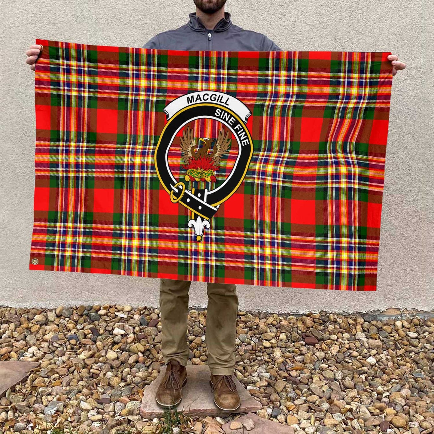 Clan Macgill Makgill Tartan Flag Crest And Plaid Basic Style