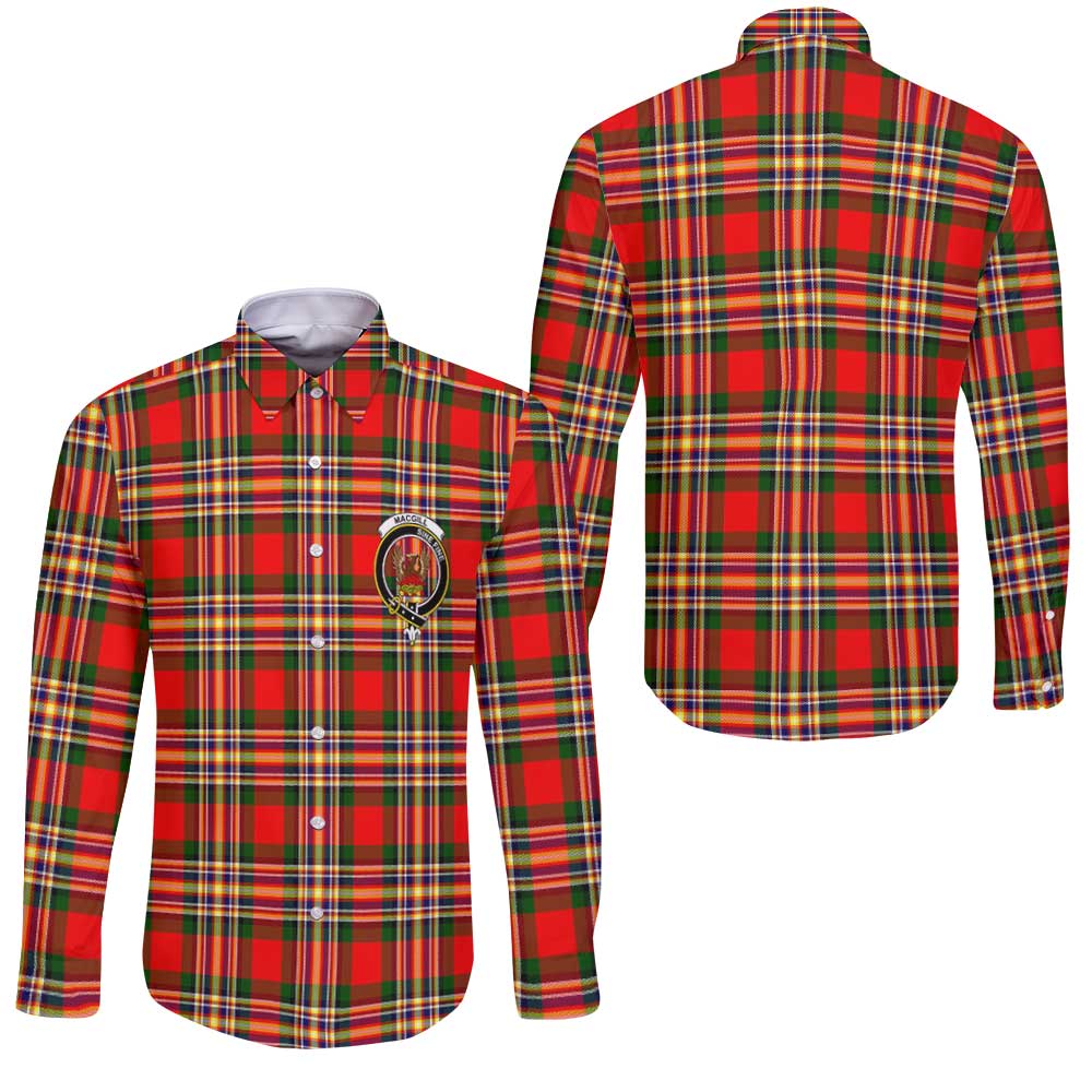 Clan Macgill Tartan Long Sleeve Button Shirt Crest And Plaid Basic Style