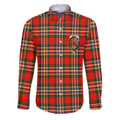 Clan Macgill Tartan Long Sleeve Button Shirt Crest And Plaid Basic Style