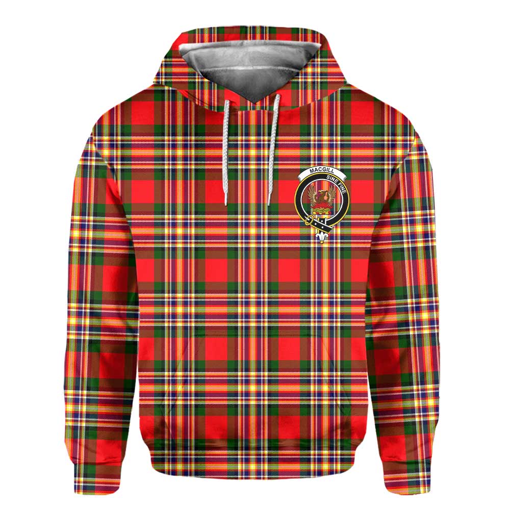 Clan Macgill Tartan Men Hoodie Crest And Plaid Basic Style