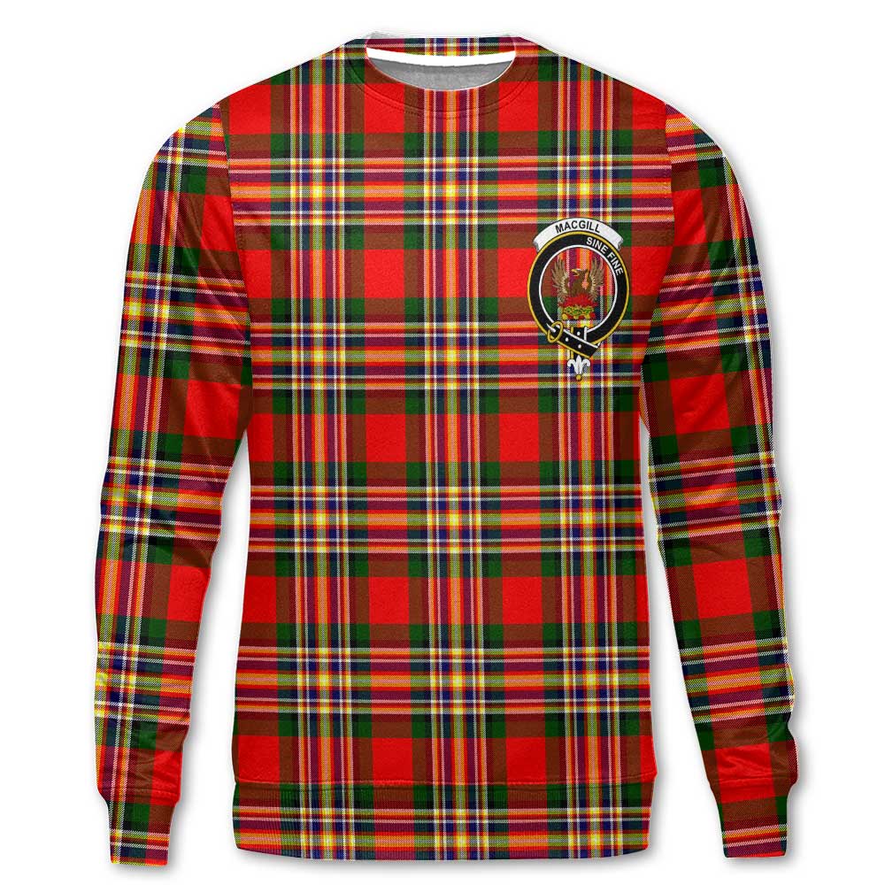 Clan Macgill Tartan Men Sweatshirt Crest And Plaid Basic Style