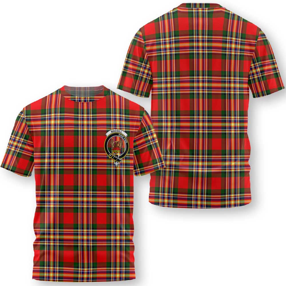 Clan Macgill Tartan Men T Shirt Crest And Plaid Basic Style