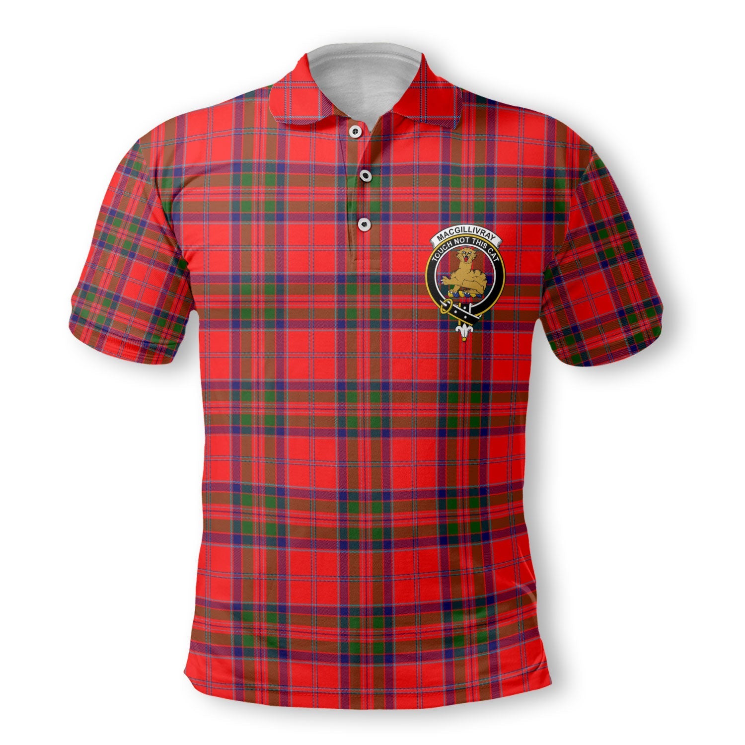 Clan Macgillivray Tartan Golf Men Polo Shirt Crest And Plaid Basic Style