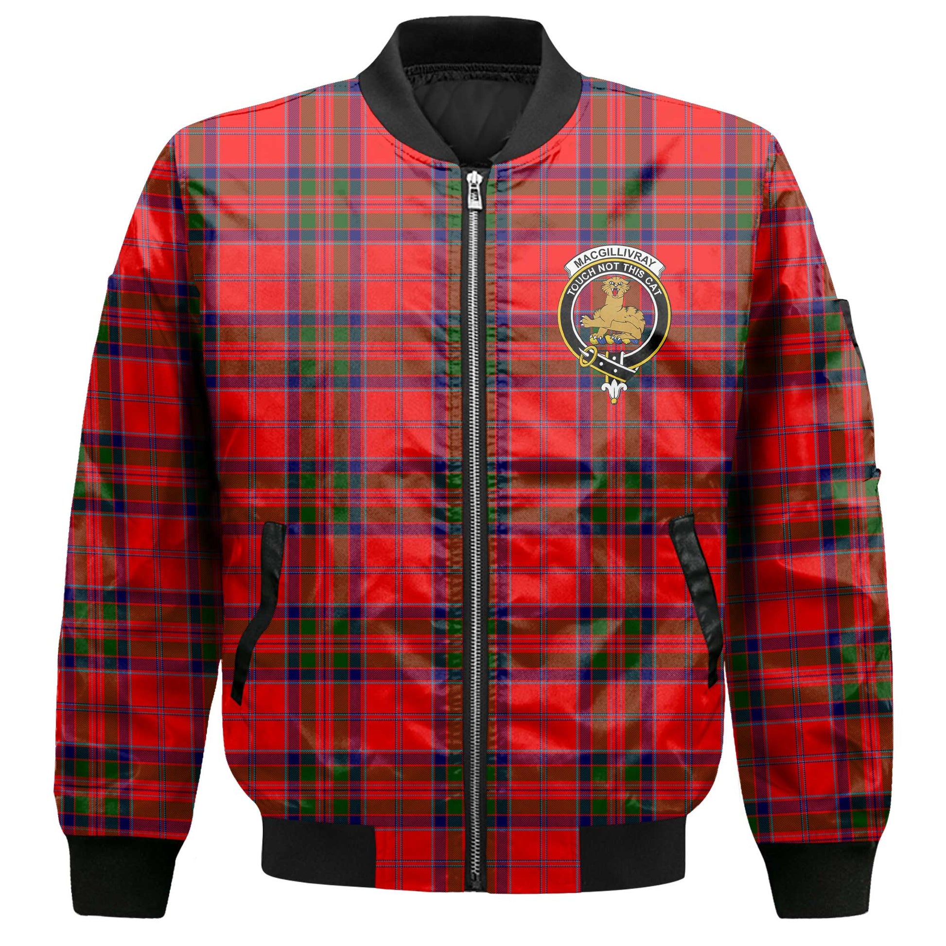 Clan Macgillivray Tartan Men Bomber Jacket Crest And Plaid Basic Style