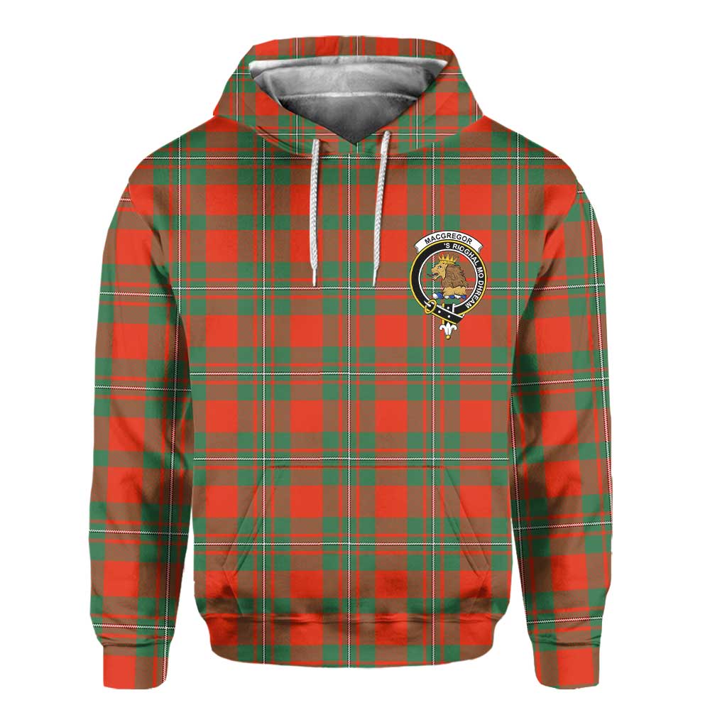 Clan Macgregor Tartan Men Hoodie Crest And Plaid Basic Style