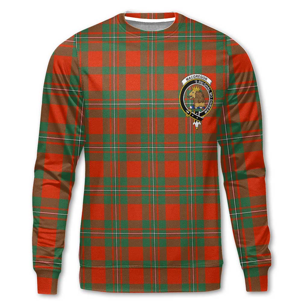 Clan Macgregor Tartan Women Sweatshirt Crest And Plaid Basic Style