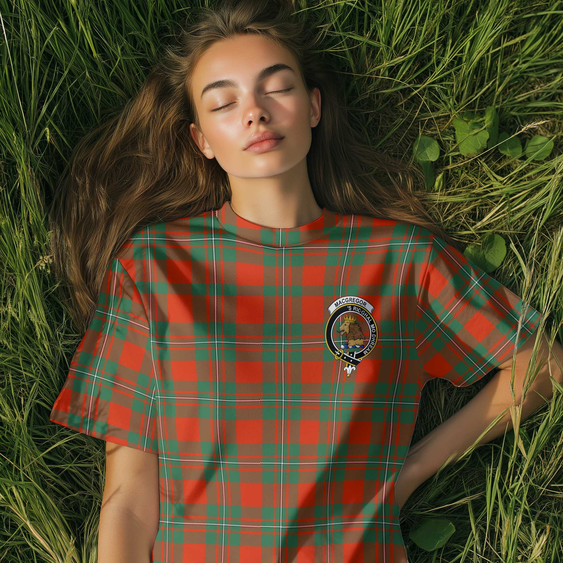 Clan Macgregor Tartan Women T Shirt Crest And Plaid Basic Style