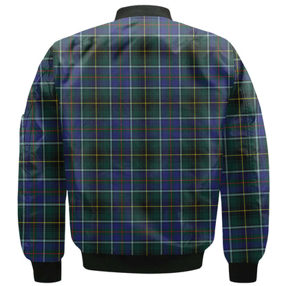 Clan Macinnes Tartan Men Bomber Jacket Crest And Plaid Basic Style