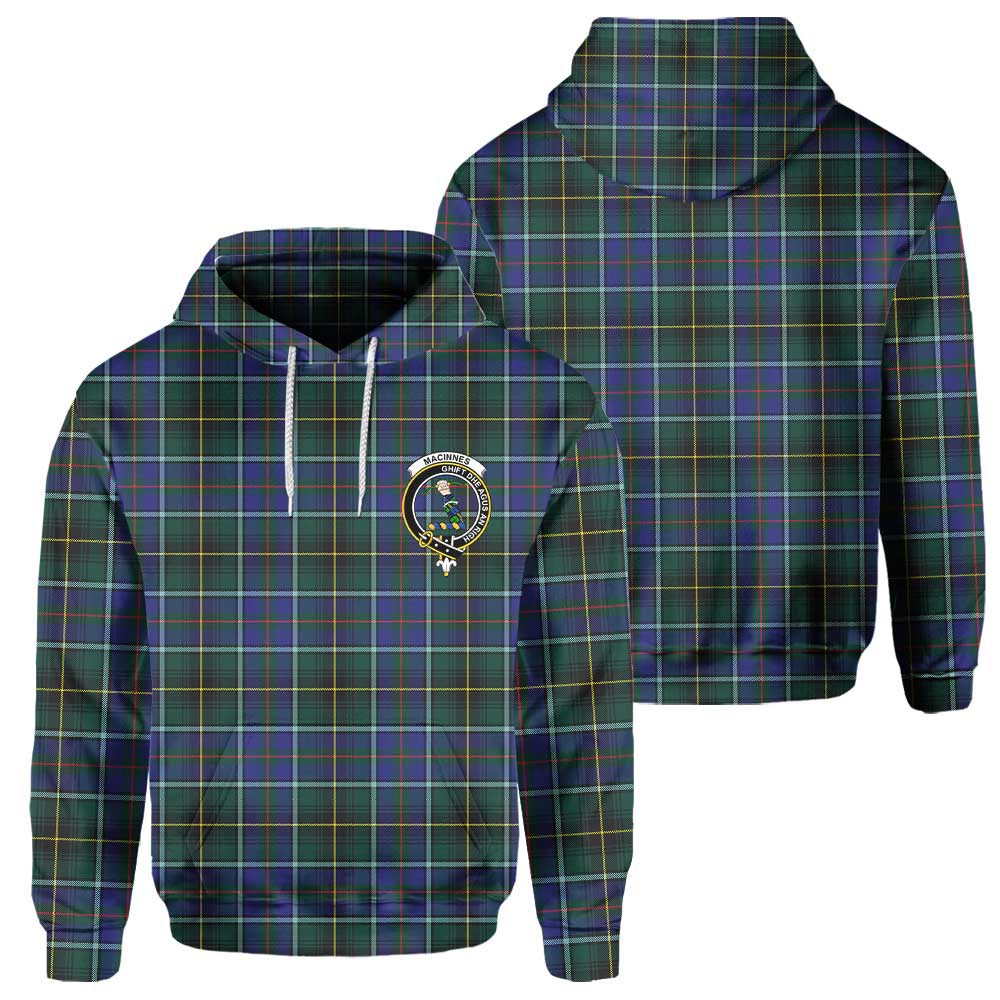 Clan Macinnes Tartan Men Hoodie Crest And Plaid Basic Style