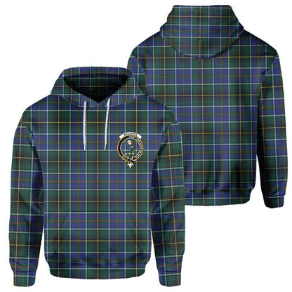 Clan Macinnes Tartan Men Hoodie Crest And Plaid Basic Style