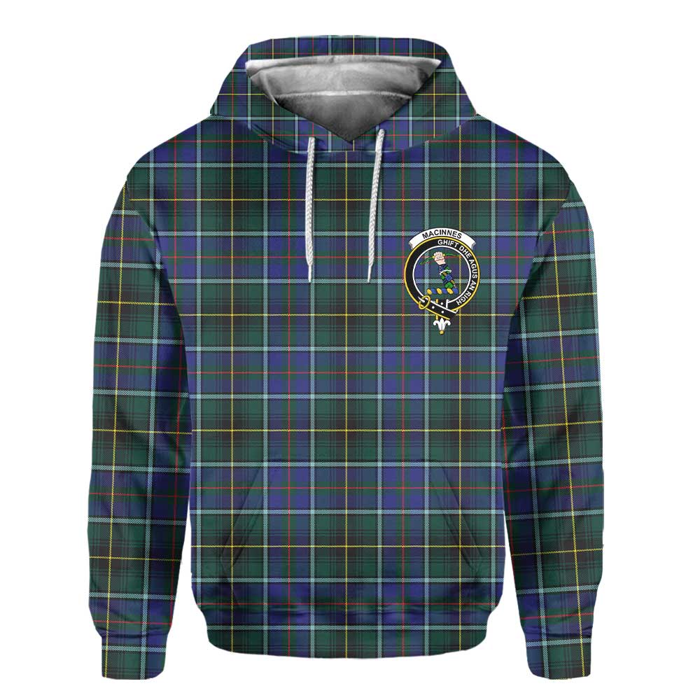 Clan Macinnes Tartan Men Hoodie Crest And Plaid Basic Style