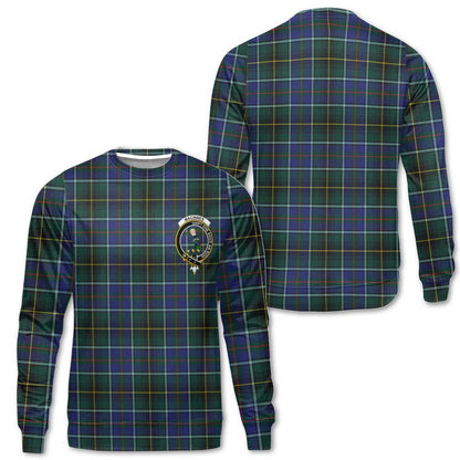 Clan Macinnes Tartan Men Sweatshirt Crest And Plaid Basic Style