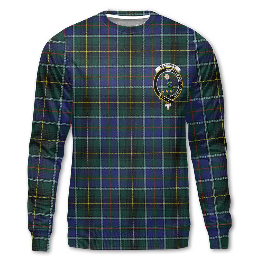 Clan Macinnes Tartan Men Sweatshirt Crest And Plaid Basic Style