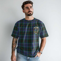 Clan Macinnes Tartan Men T Shirt Crest And Plaid Basic Style