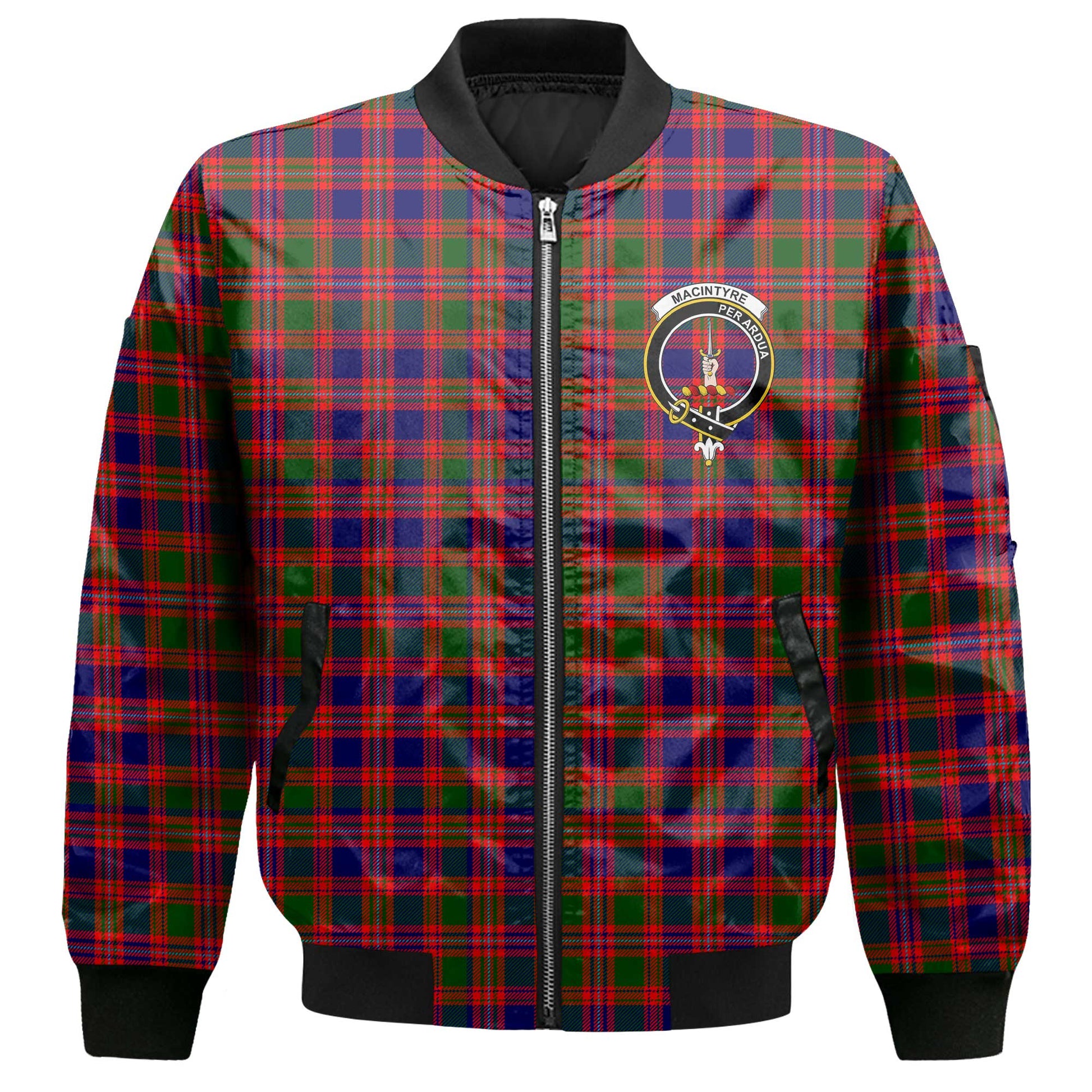 Clan Macintyre Tartan Men Bomber Jacket Crest And Plaid Basic Style