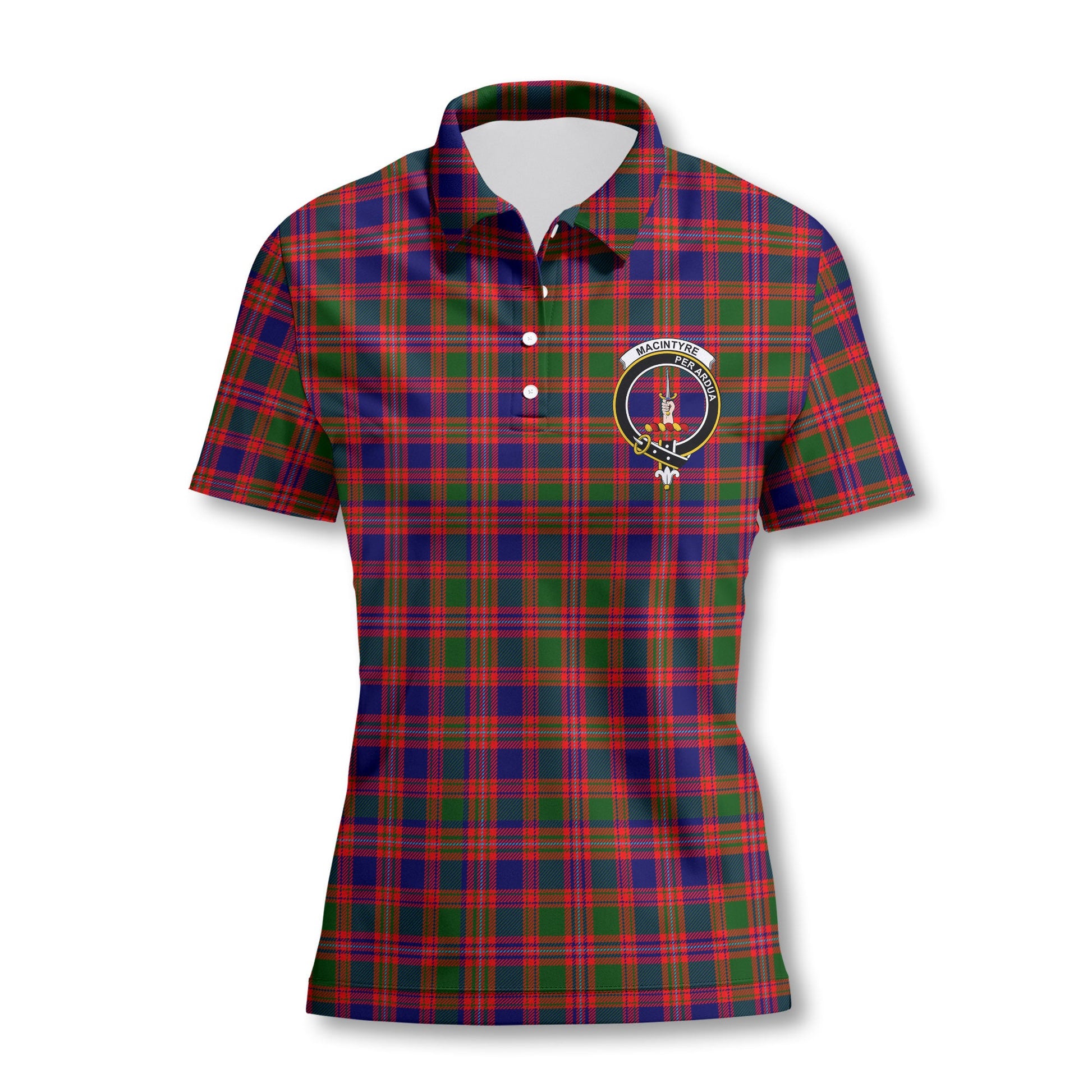 Clan Macintyre Tartan Women Polo Shirt Crest And Plaid Basic Style