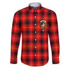 Clan Maciver Tartan Long Sleeve Button Shirt Crest And Plaid Basic Style
