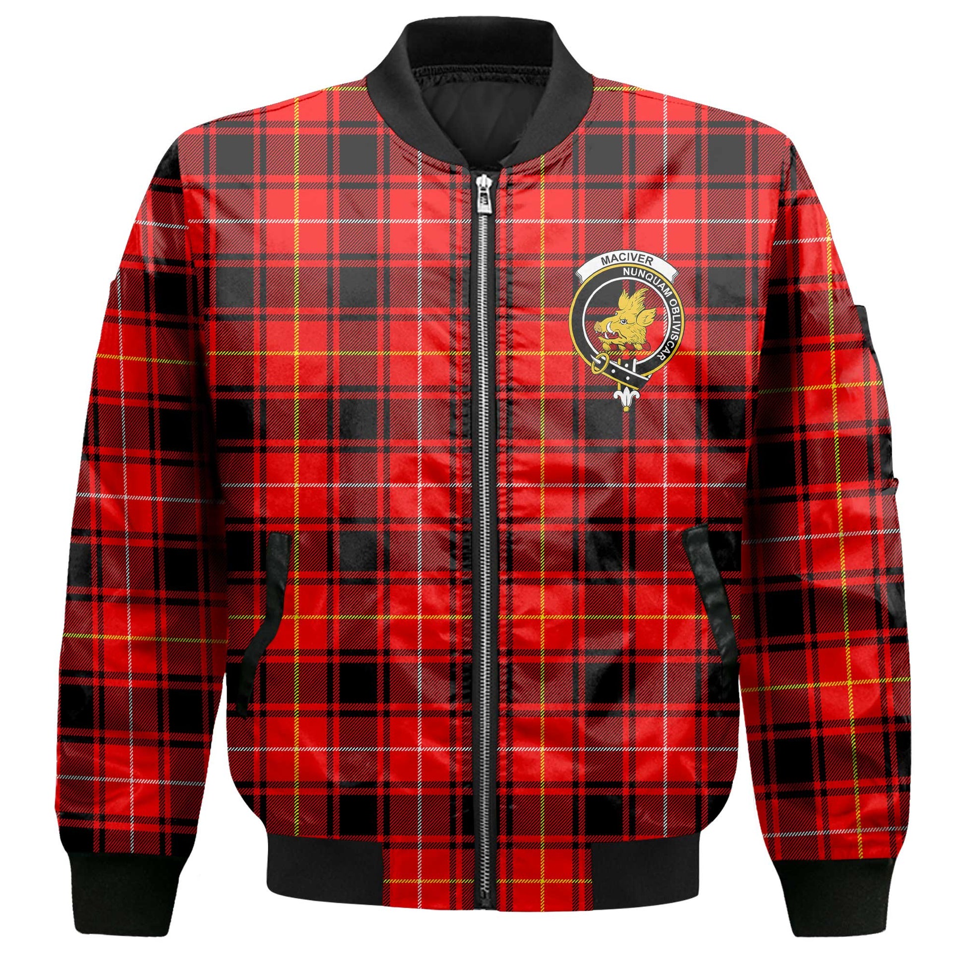 Clan Maciver Tartan Men Bomber Jacket Crest And Plaid Basic Style