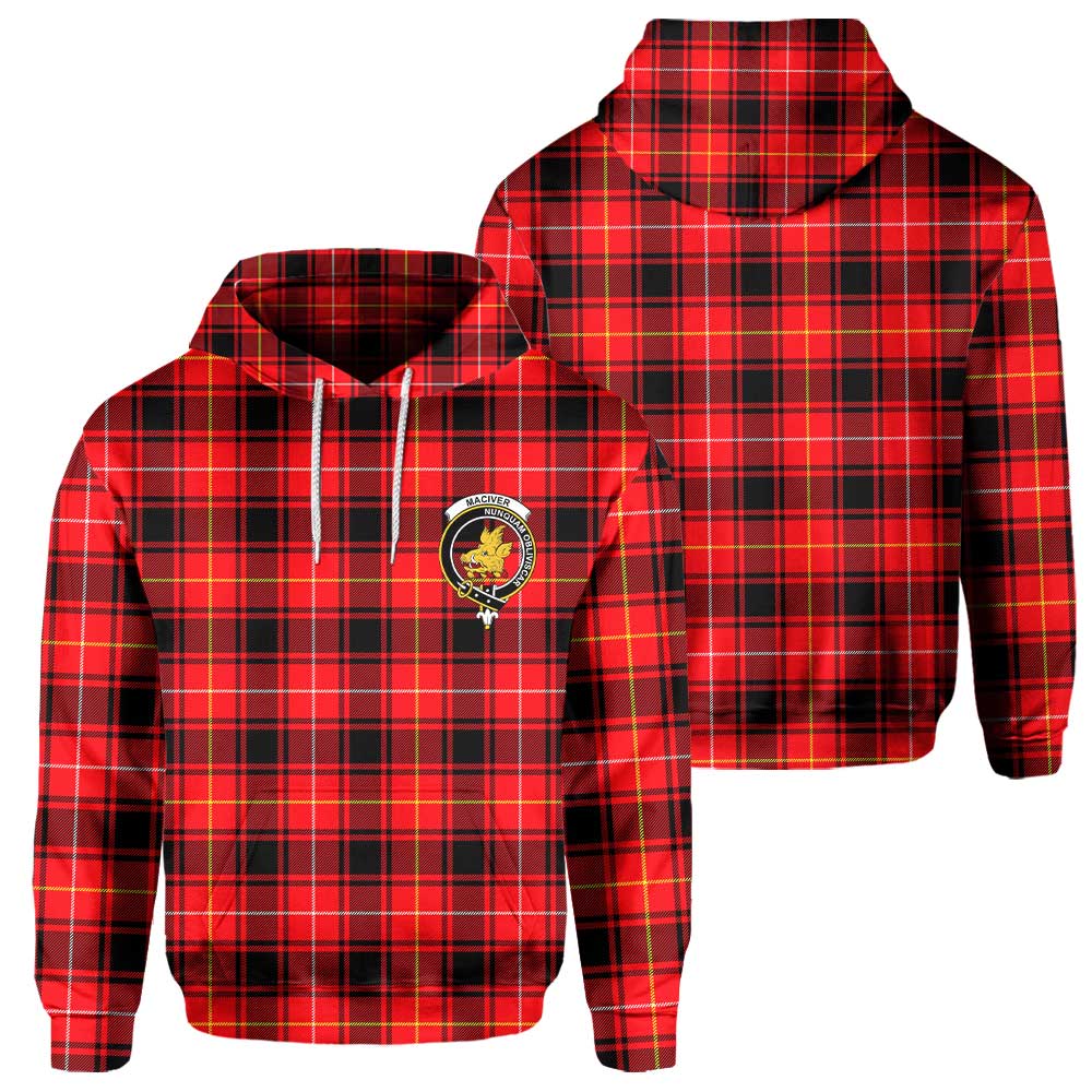 Clan Maciver Tartan Men Hoodie Crest And Plaid Basic Style