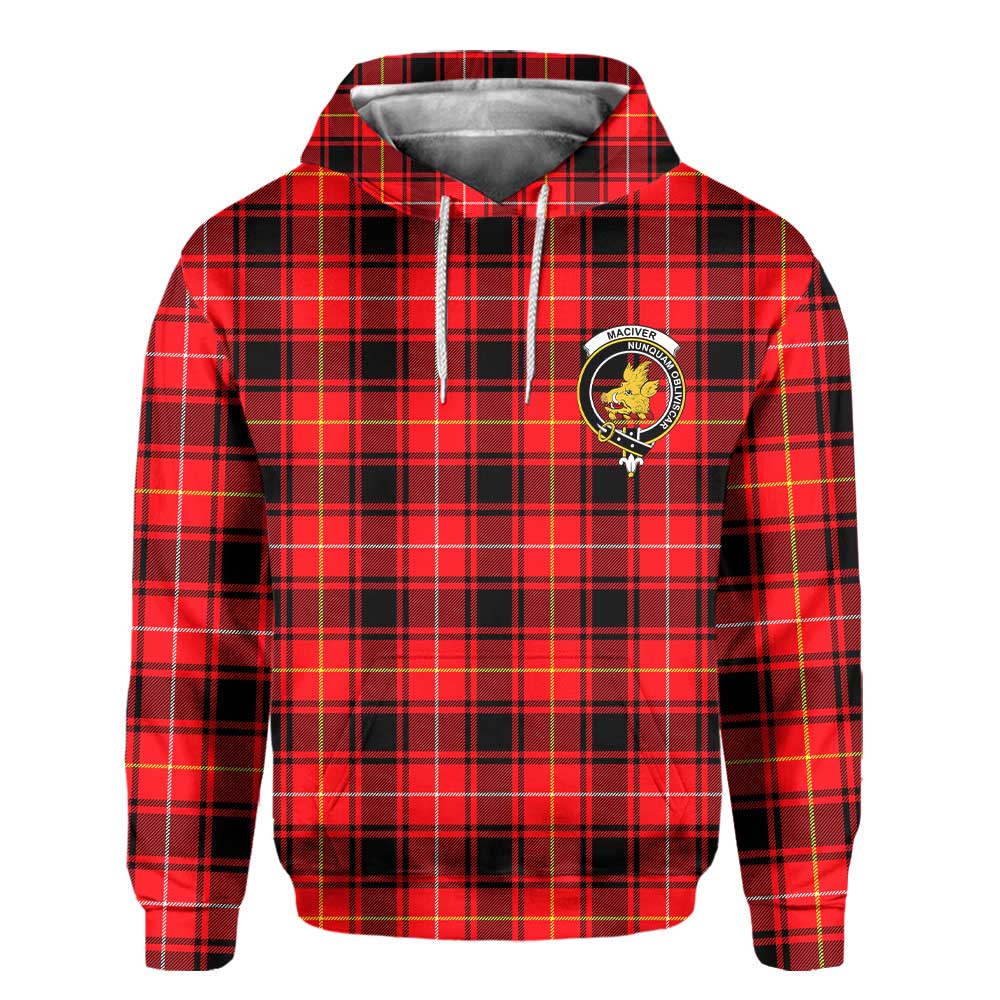 Clan Maciver Tartan Men Hoodie Crest And Plaid Basic Style