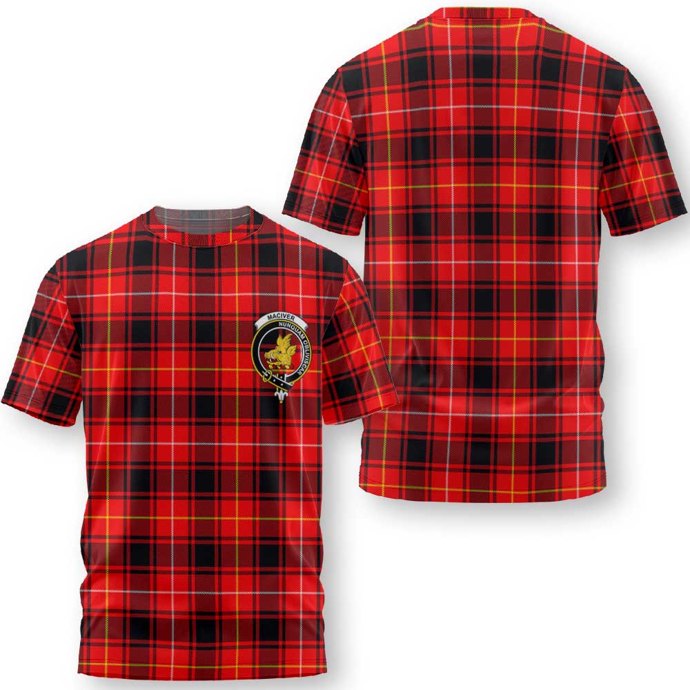 Clan Maciver Tartan Men T Shirt Crest And Plaid Basic Style