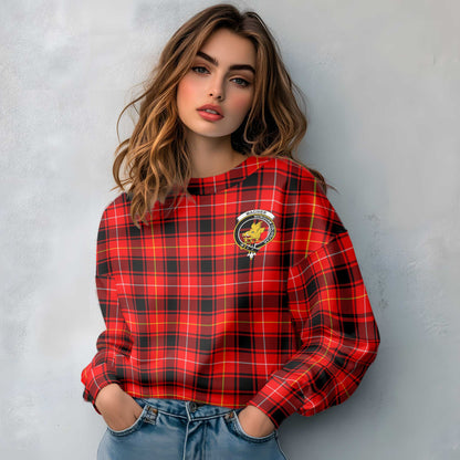 Clan Maciver Tartan Women Sweatshirt Crest And Plaid Basic Style