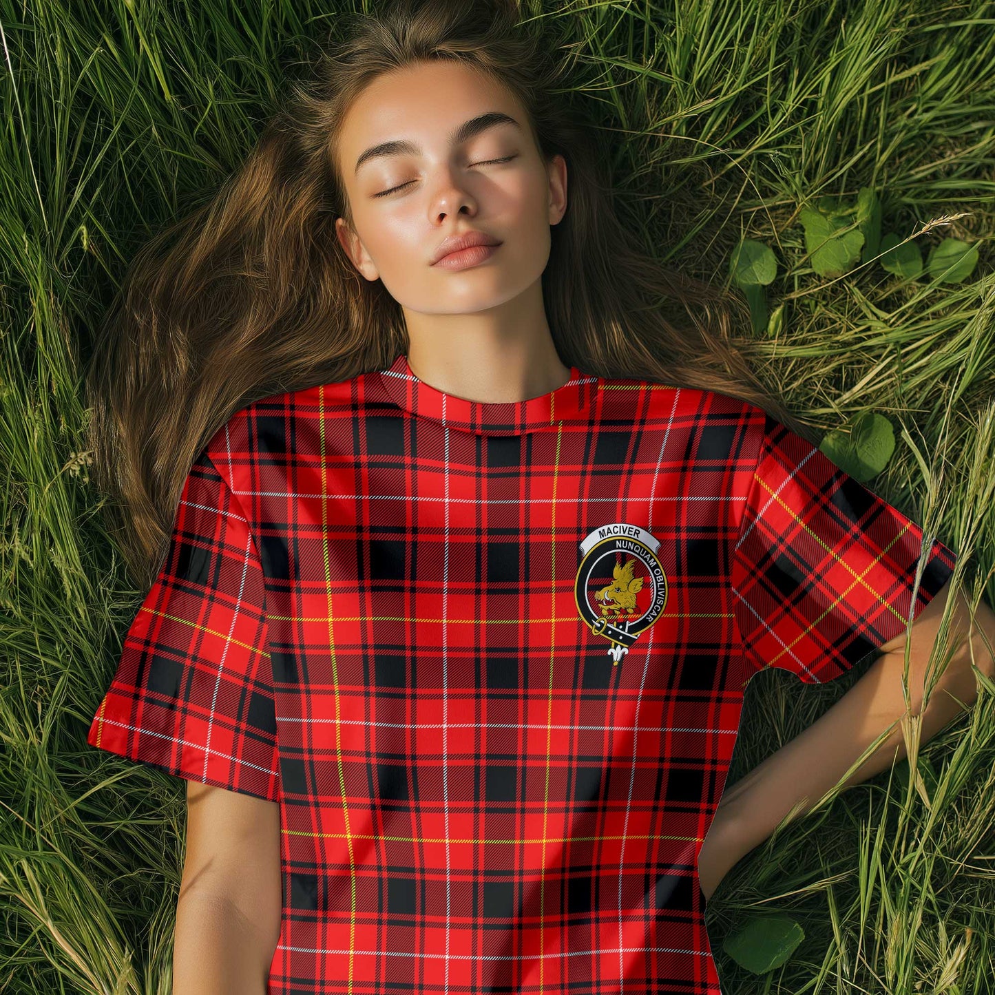 Clan Maciver Tartan Women T Shirt Crest And Plaid Basic Style