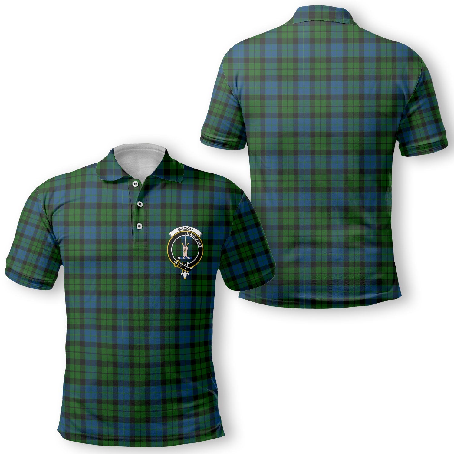 Clan Mackay Tartan Golf Men Polo Shirt Crest And Plaid Basic Style