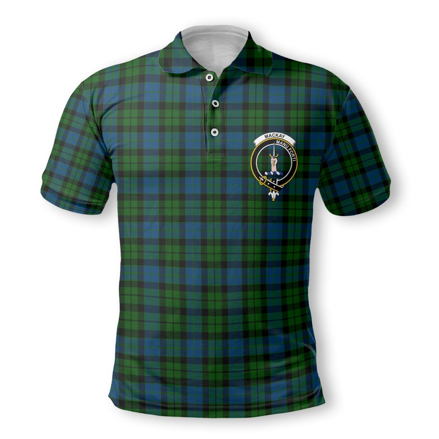 Clan Mackay Tartan Golf Tartan Men Polo Shirt Crest And Plaid Basic Style