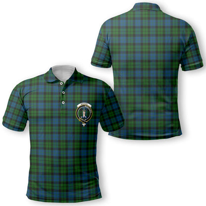 Clan Mackay Tartan Men Polo Shirt Crest And Plaid Basic Style