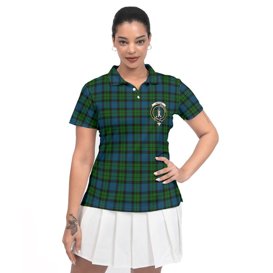 Clan Mackay Tartan Women Polo Shirt Crest And Plaid Basic Style