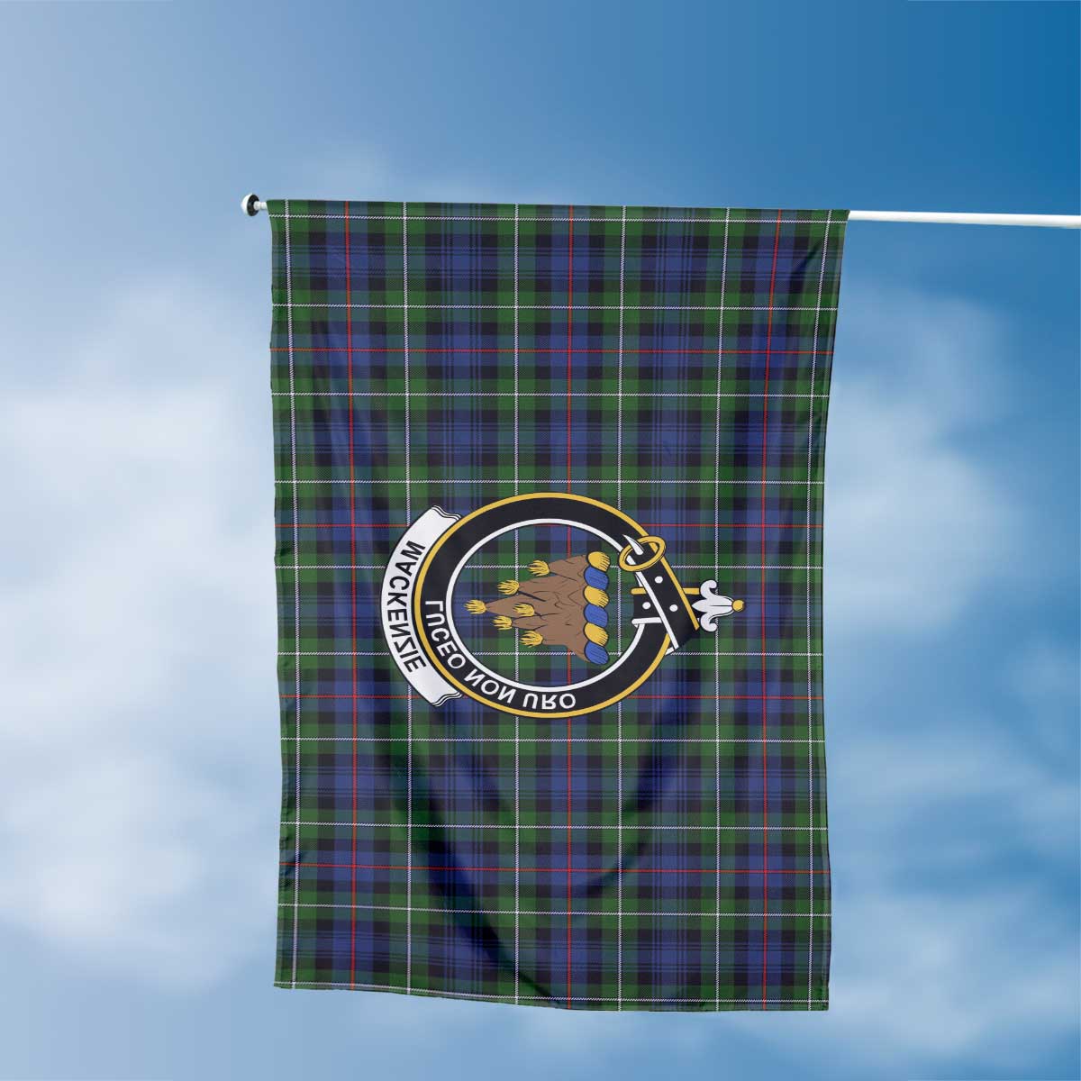 Clan Mackenzie Tartan Flag Crest And Plaid Basic Style