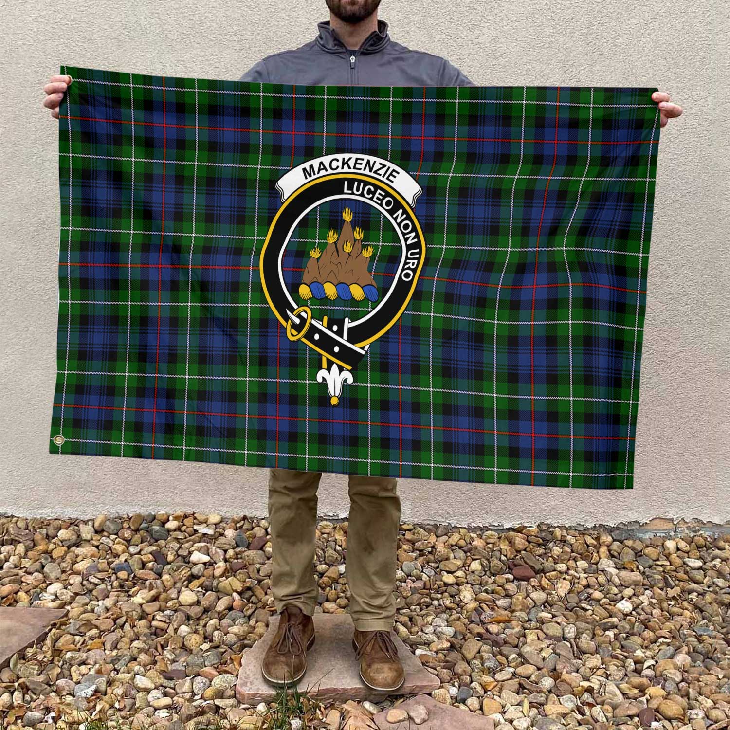 Clan Mackenzie Tartan Flag Crest And Plaid Basic Style