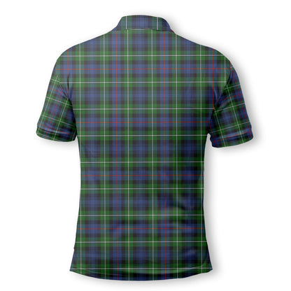 Clan Mackenzie Tartan Golf Tartan Men Polo Shirt Crest And Plaid Basic Style