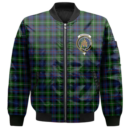 Clan Mackenzie Tartan Men Bomber Jacket Crest And Plaid Basic Style