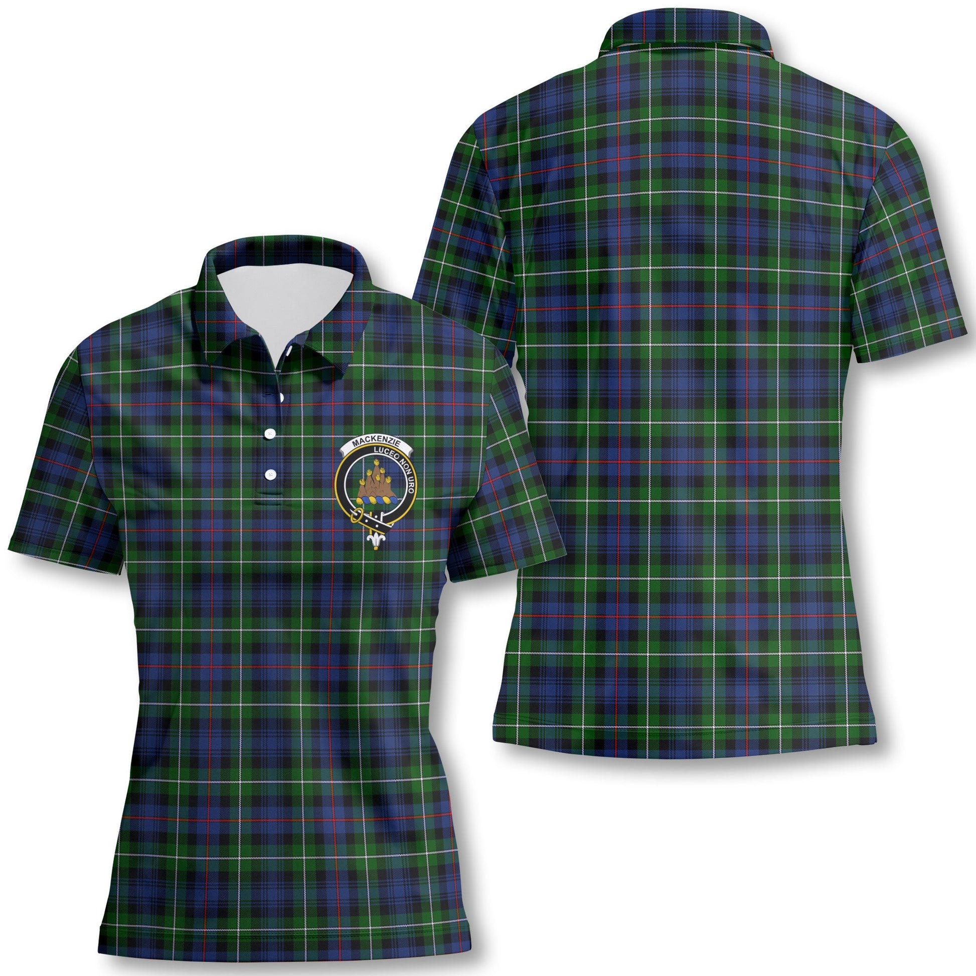 Clan Mackenzie Tartan Women Polo Shirt Crest And Plaid Basic Style