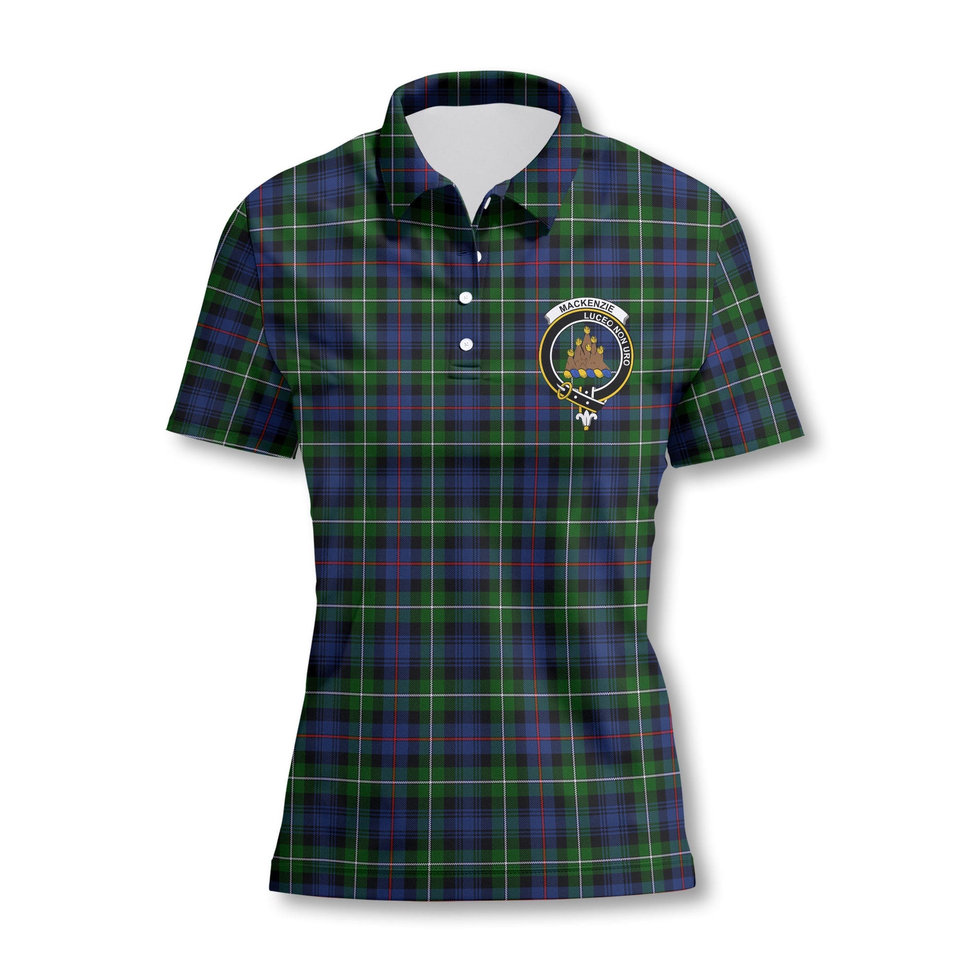 Clan Mackenzie Tartan Women Polo Shirt Crest And Plaid Basic Style