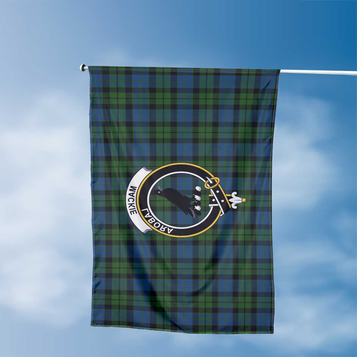 Clan Mackie Tartan Flag Crest And Plaid Basic Style