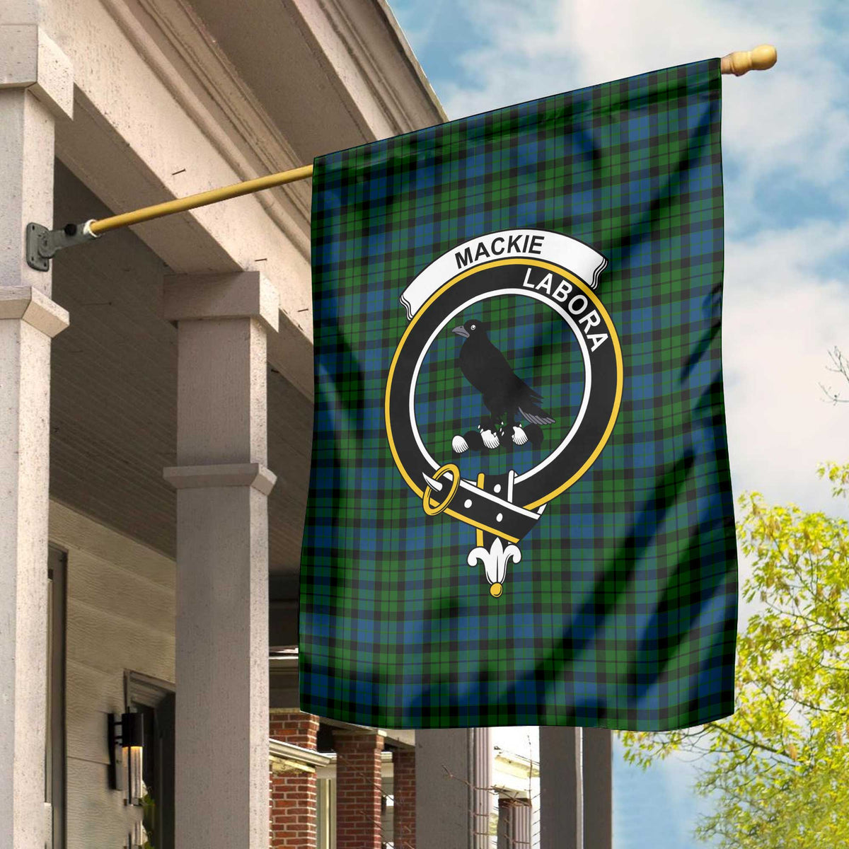 Clan Mackie Tartan Garden Flag Crest And Plaid Basic Style