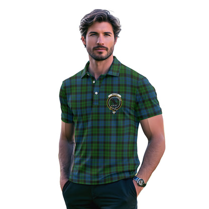 Clan Mackie Tartan Golf Tartan Men Polo Shirt Crest And Plaid Basic Style