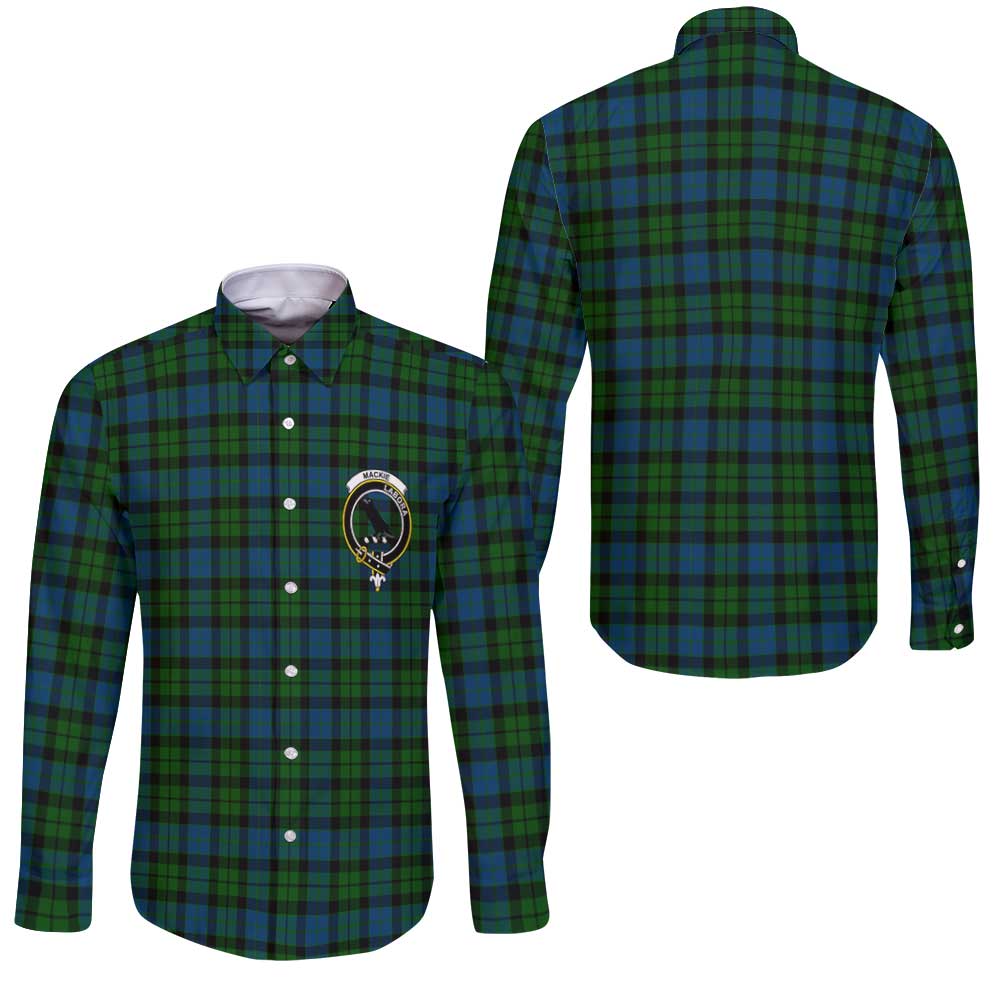 Clan Mackie Tartan Long Sleeve Button Shirt Crest And Plaid Basic Style