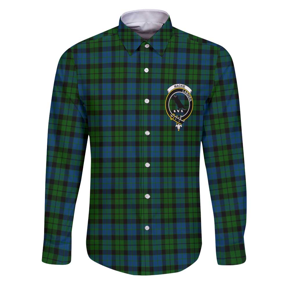 Clan Mackie Tartan Long Sleeve Button Shirt Crest And Plaid Basic Style