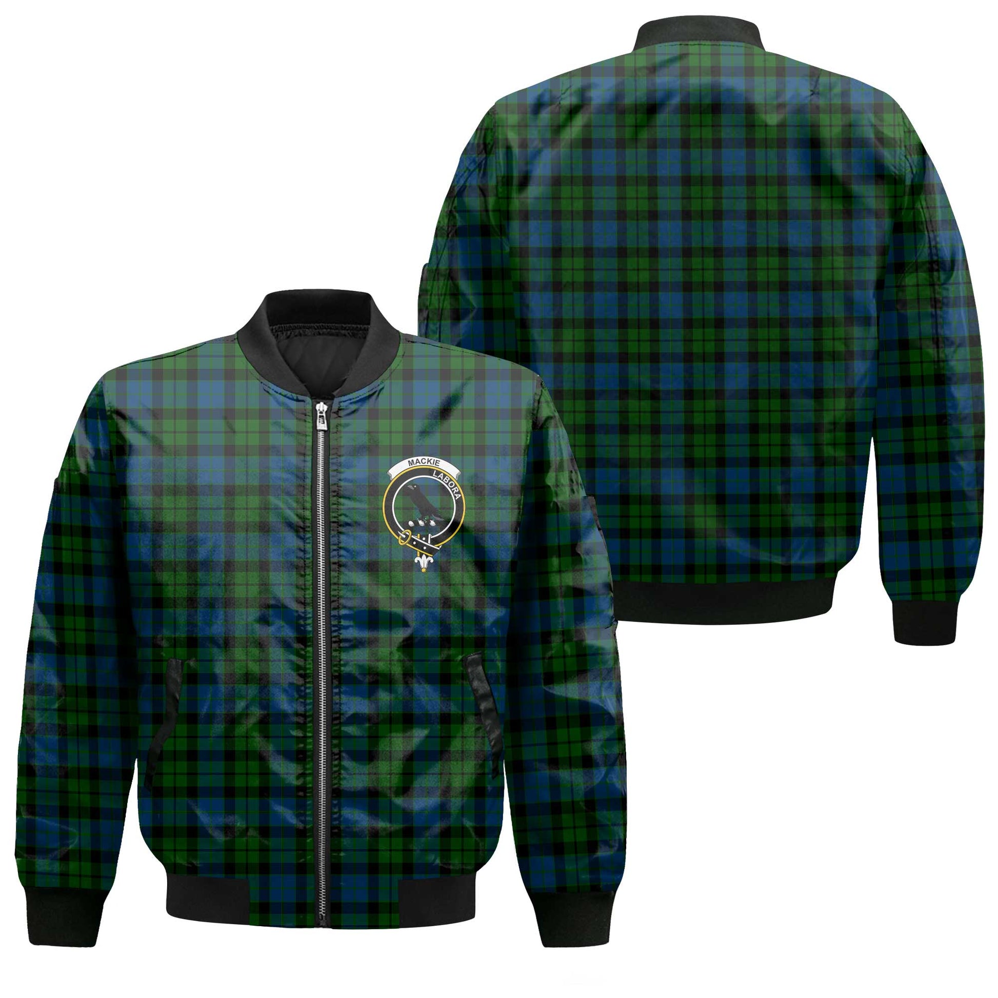 Clan Mackie Tartan Men Bomber Jacket Crest And Plaid Basic Style