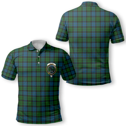 Clan Mackie Tartan Men Polo Shirt Crest And Plaid Basic Style