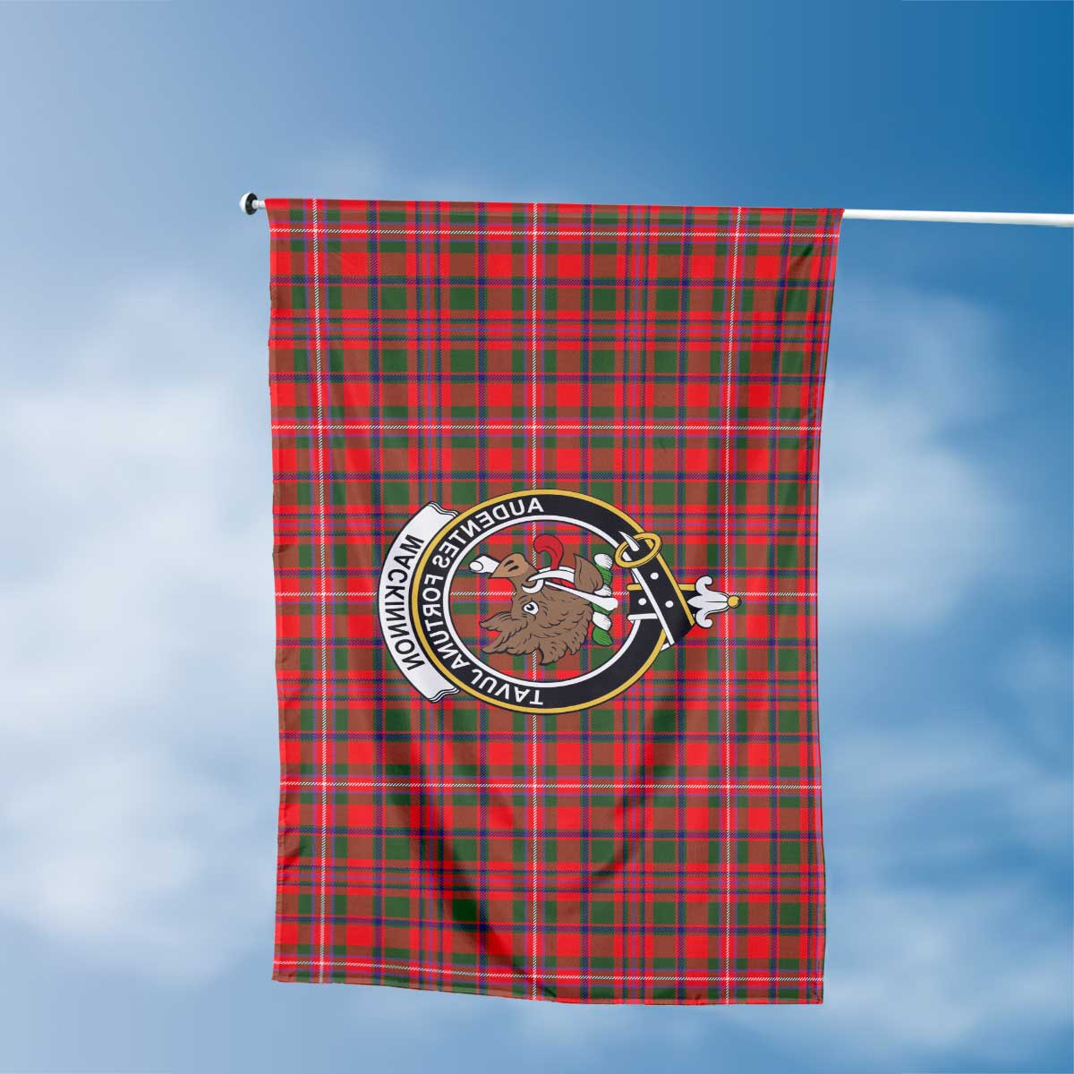 Clan Mackinnon Tartan Flag Crest And Plaid Basic Style