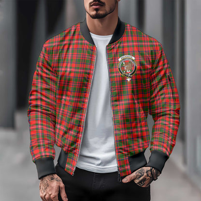 Clan Mackinnon Tartan Men Bomber Jacket Crest And Plaid Basic Style