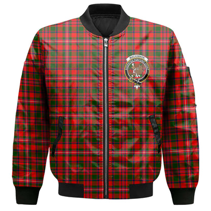 Clan Mackinnon Tartan Men Bomber Jacket Crest And Plaid Basic Style