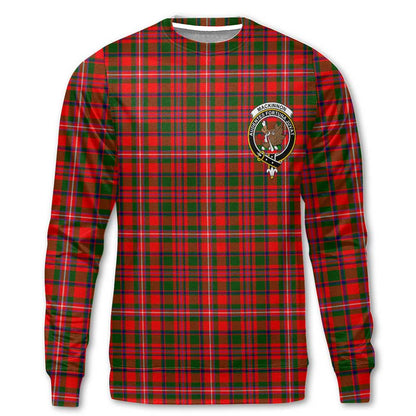 Clan Mackinnon Tartan Men Sweatshirt Crest And Plaid Basic Style